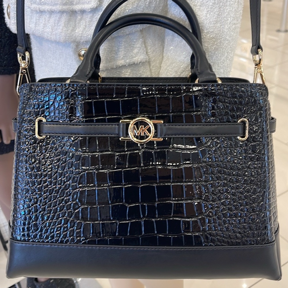 MICHAEL KORS Reed Lg Leather Belted Satchel Crossbody Handbag CZ
Crocodile - Picture 13 of 16